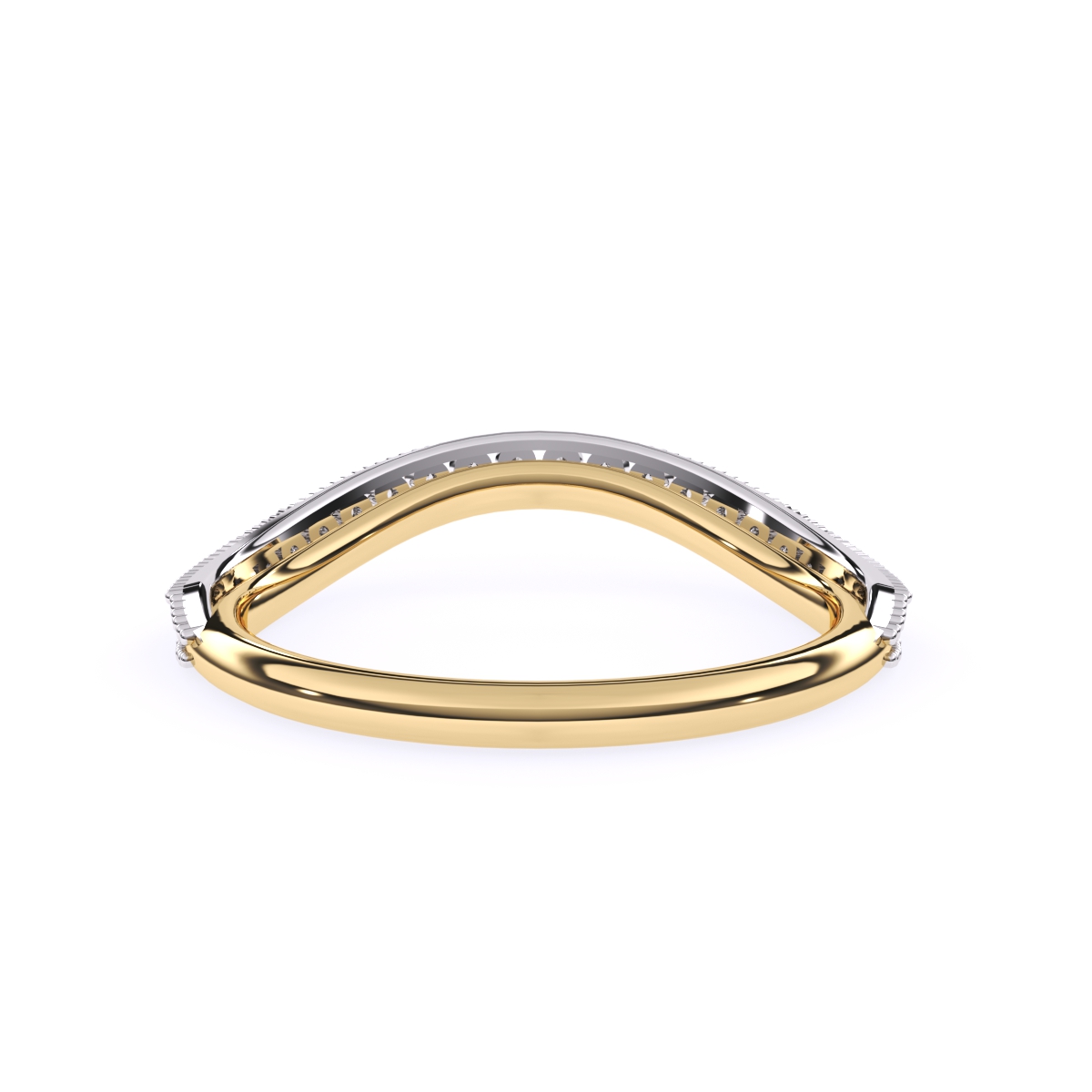 Stylish Vintage Milgrain Curved Wedding Band